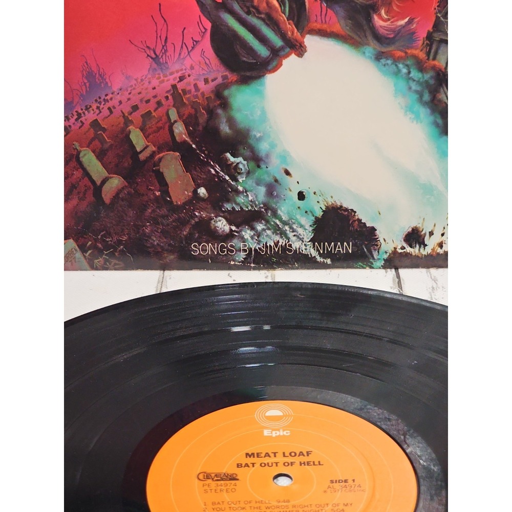 Meat Loaf Bat Out Of Hell Vintage Vinyl LP 1977 Epic Cleveland Record PE-34974 - Picture 8 of 14